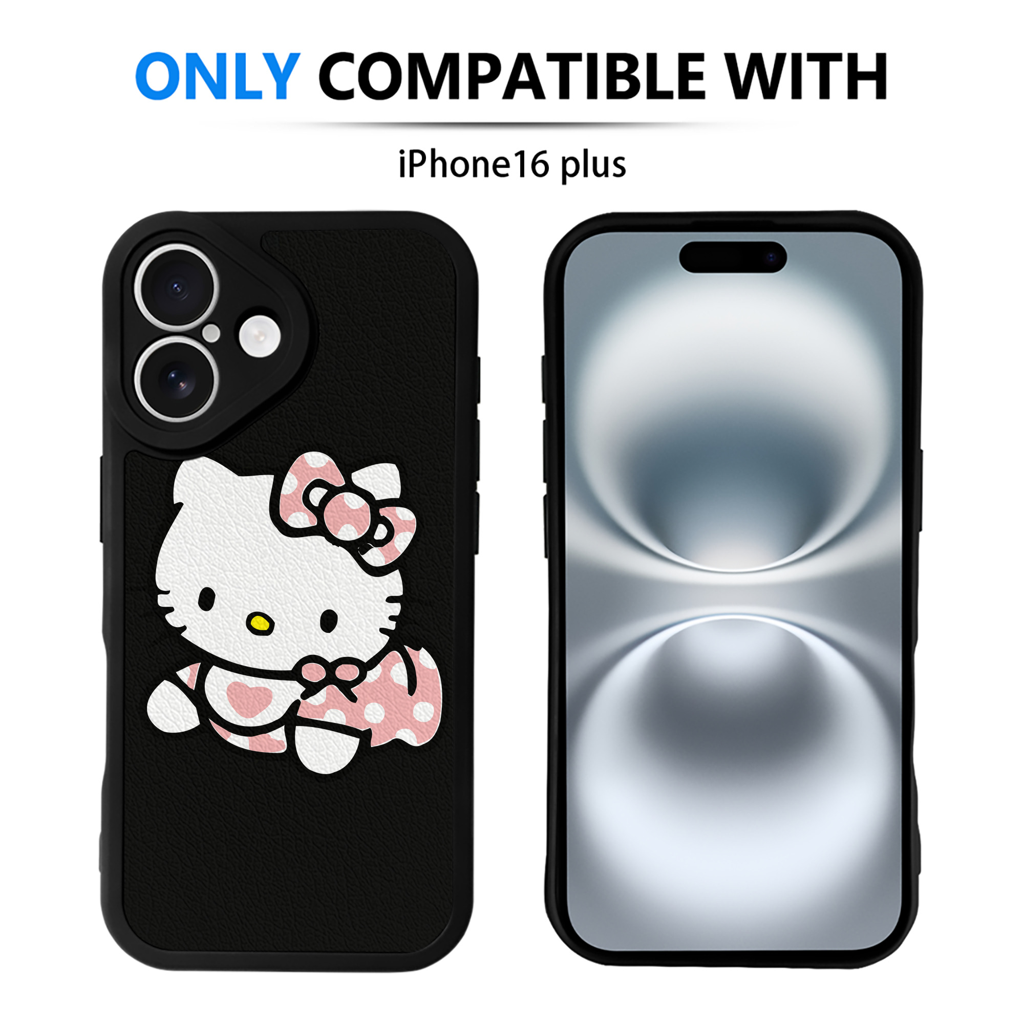 （画像用） Hello Kitty ハローキティ 【iPhone 16シリーズ対応】シリコンスマホケース（レザー調） 材質：シリコン